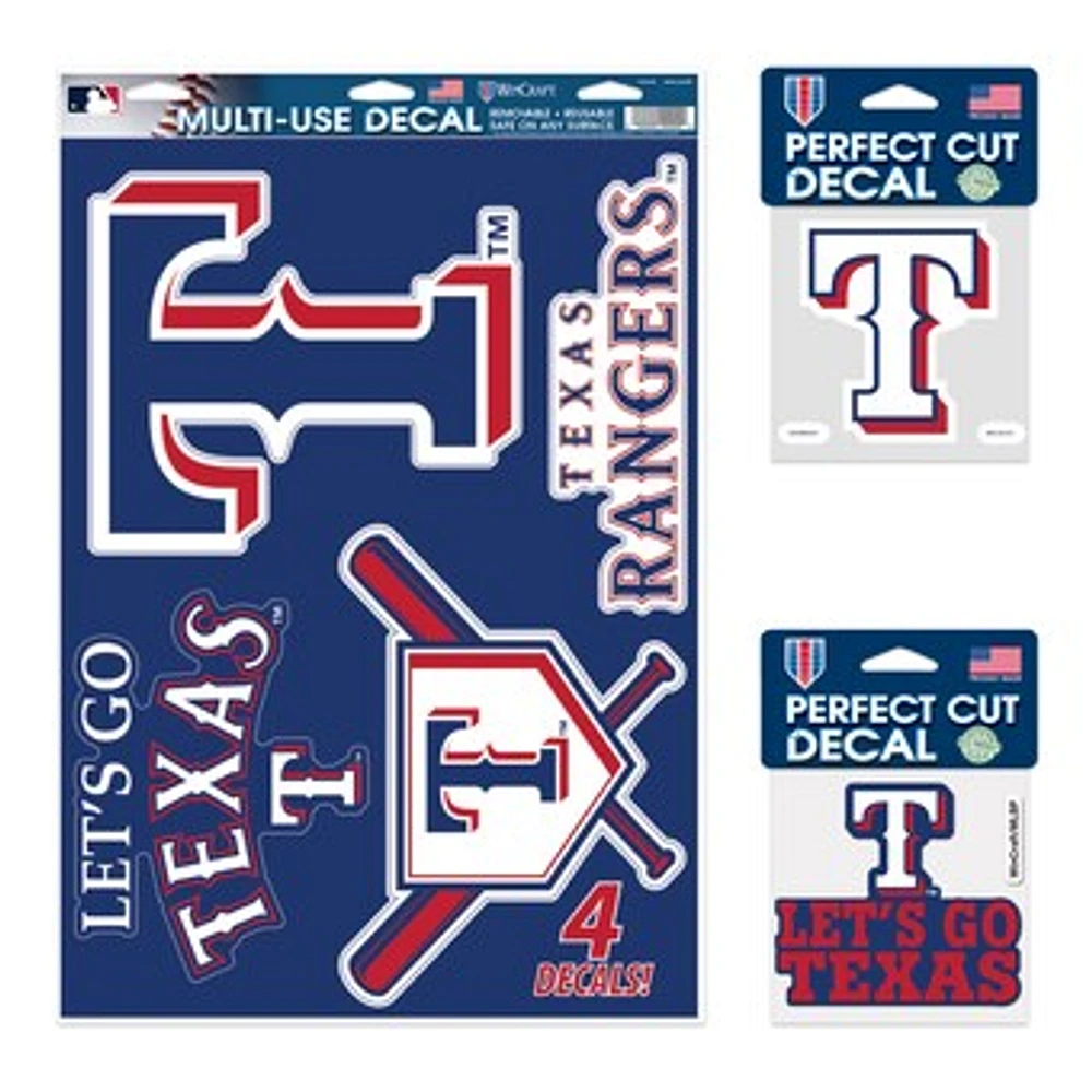 WinCraft Texas Rangers Decal Variety Pack