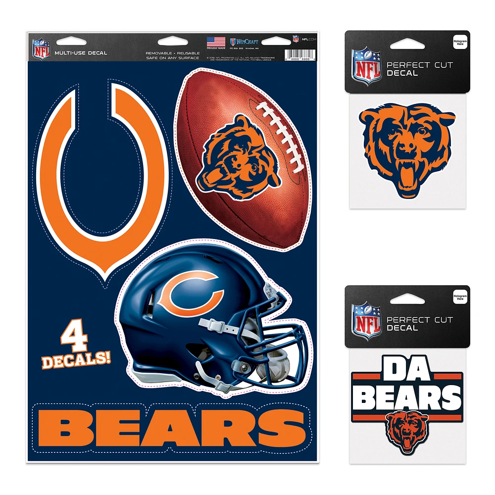 WinCraft Chicago Bears Decal Variety Pack