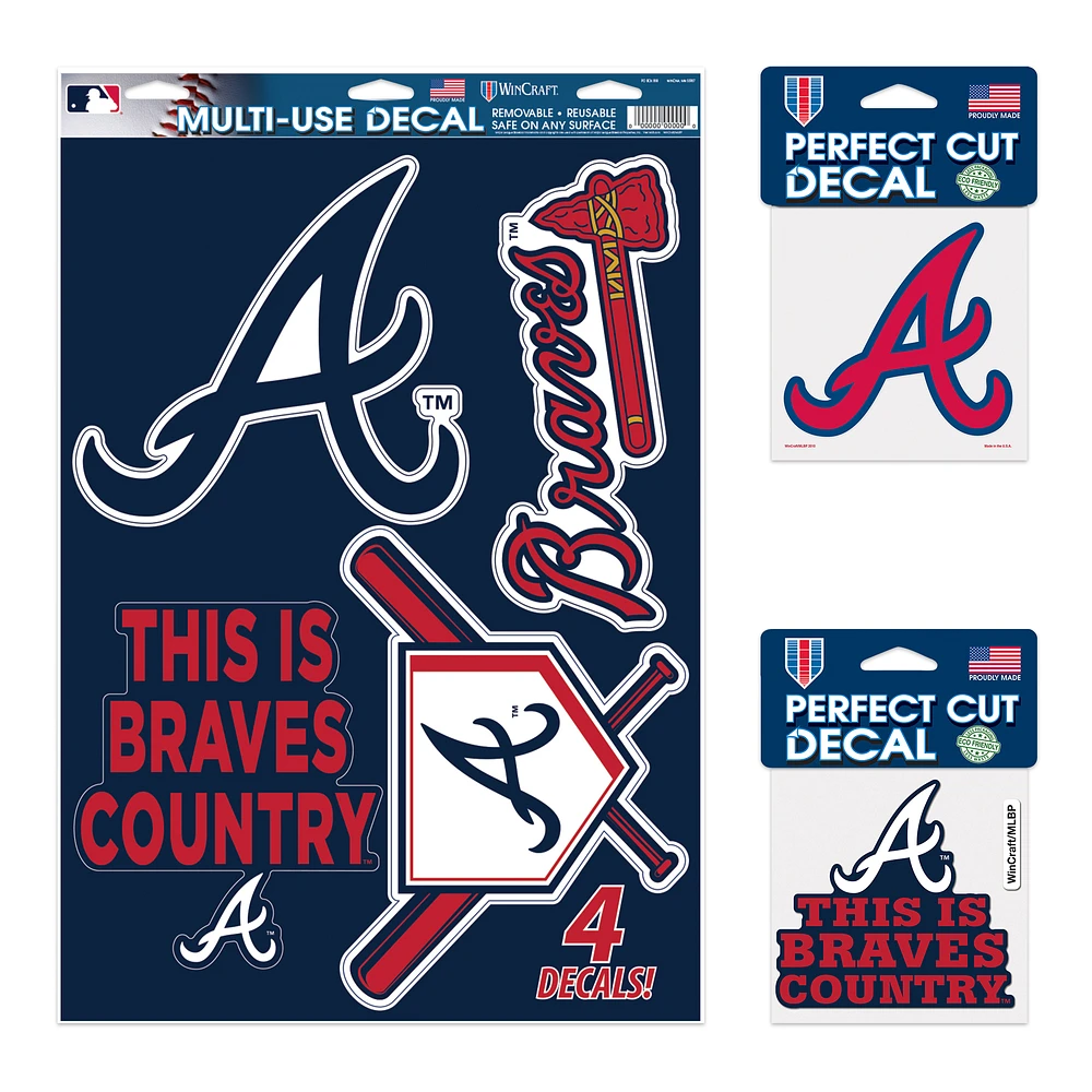 WinCraft Atlanta Braves Decal Variety Pack