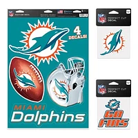 WinCraft Miami Dolphins Decal Variety Pack