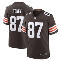 Men's Nike Kadarius Toney  Brown Cleveland Browns Team Game Jersey