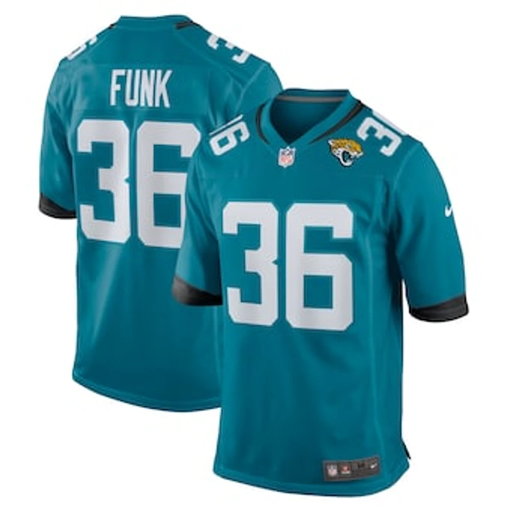 Men's Nike Jake Funk  Teal Jacksonville Jaguars Team Game Jersey