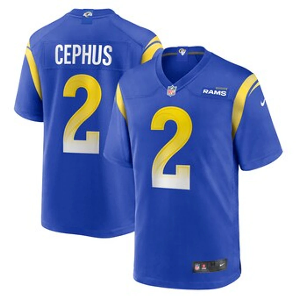 Men's Nike Quintez Cephus  Royal Los Angeles Rams Team Game Jersey