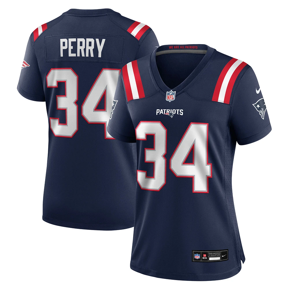 Women's Nike Mark Perry  Navy New England Patriots Team Game Jersey