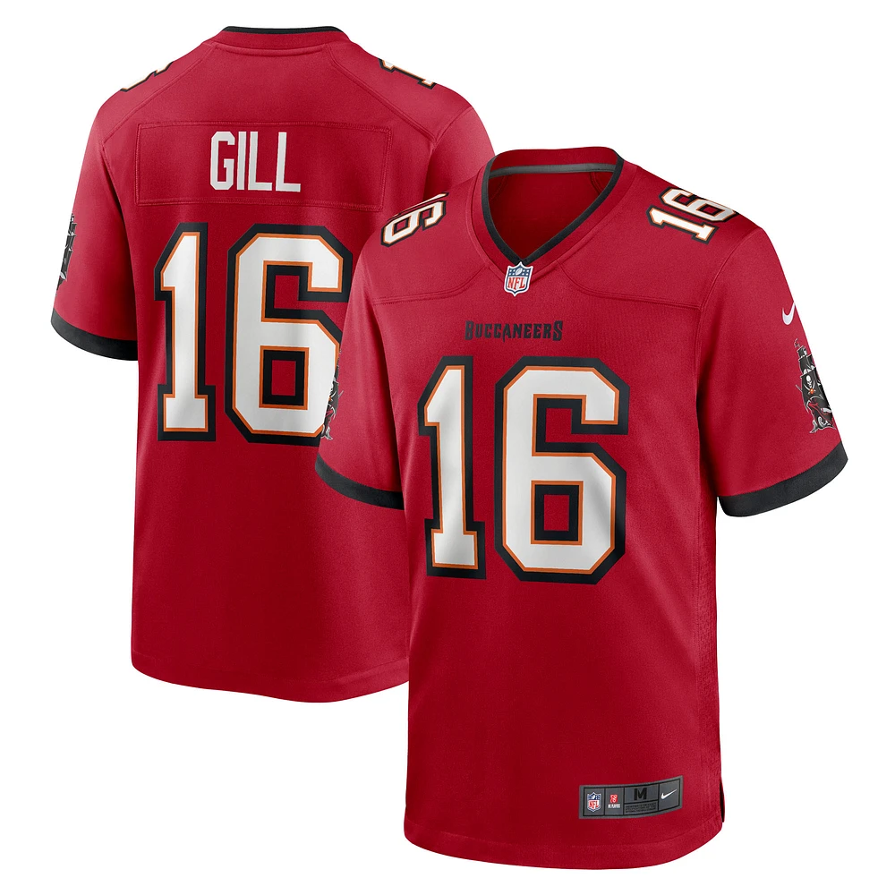 Men's Nike Trenton Gill  Red Tampa Bay Buccaneers Team Game Jersey