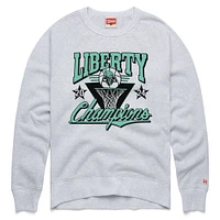 Unisex Homage Ash New York Liberty 2024 WNBA Finals Champions Tri-Blend Pullover Sweatshirt