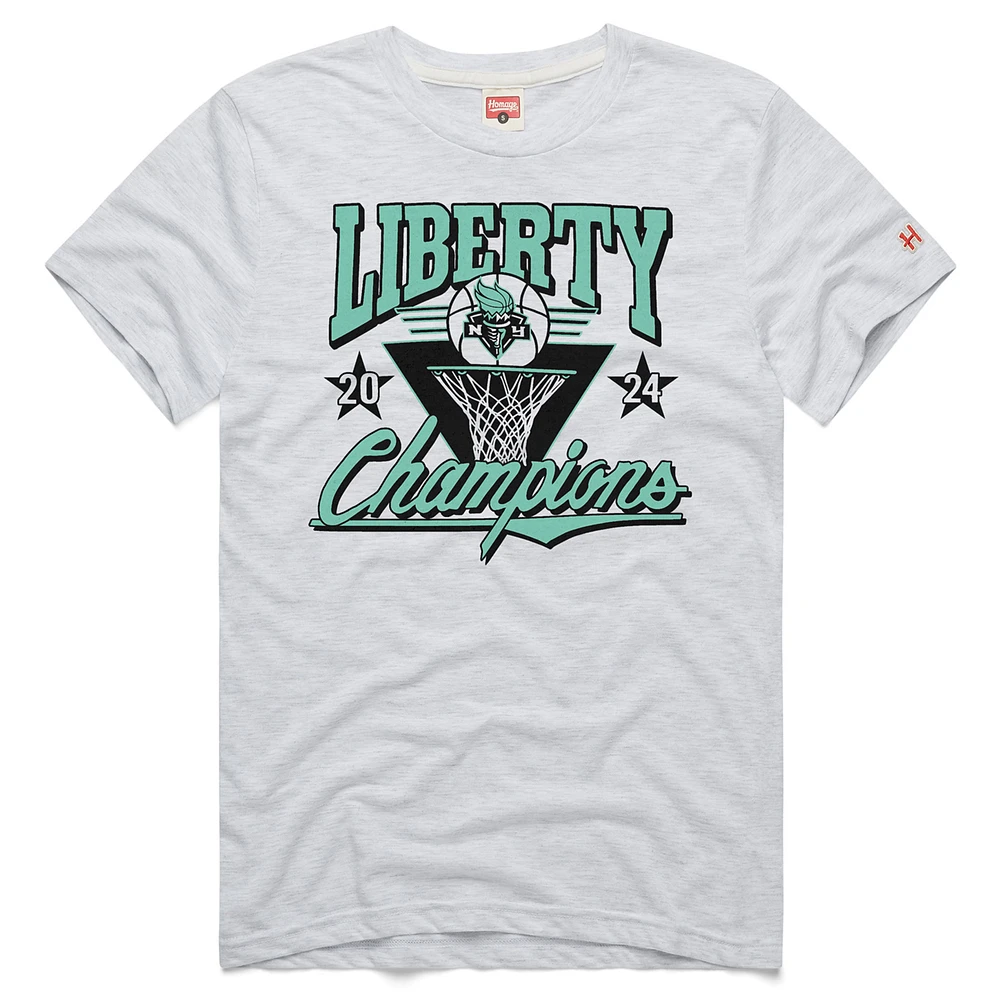 Unisex Homage Ash New York Liberty 2024 WNBA Finals Champions Tri-Blend T-Shirt