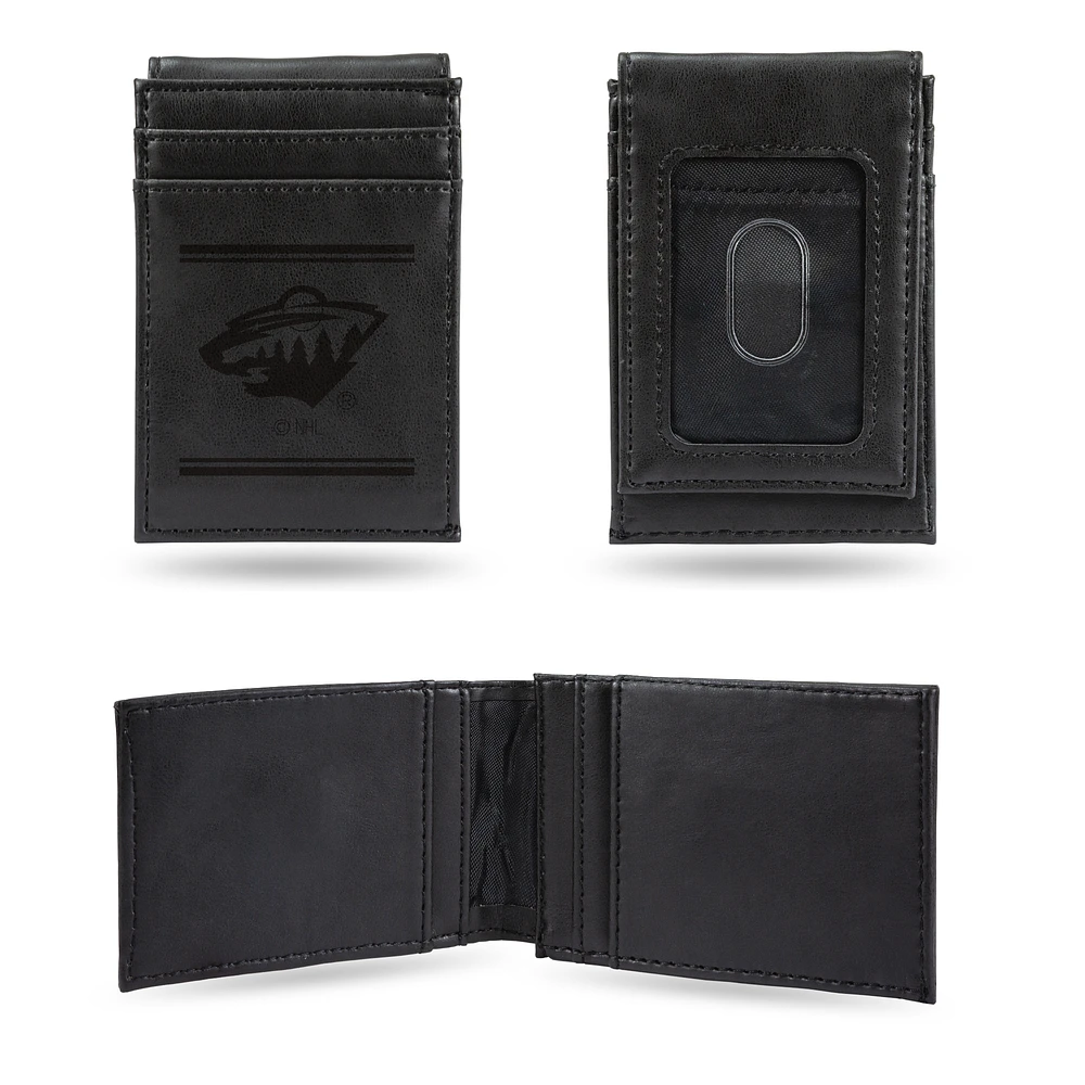 Black Minnesota Wild Front Pocket Wallet