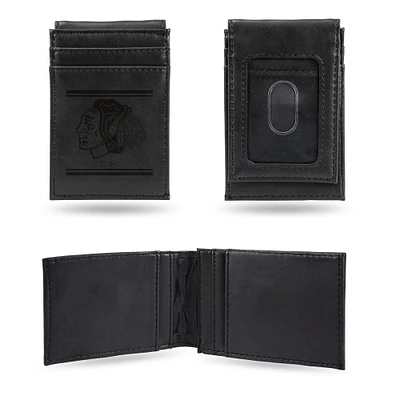 Black Chicago Blackhawks Front Pocket Wallet