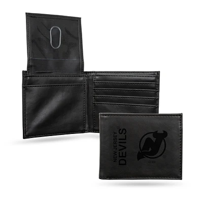 New Jersey Devils Laser Engraved Billfold Wallet