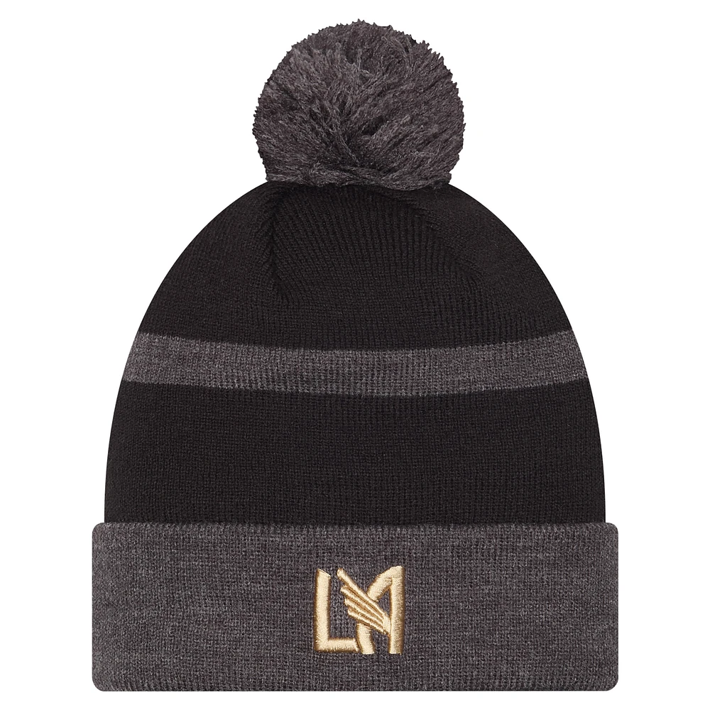 Men's New Era  Black LAFC 2025 Kickoff Cuffed Knit Hat with Pom