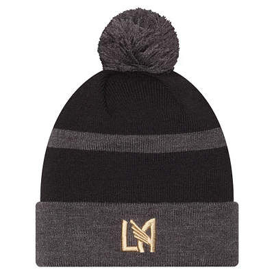 Men's New Era  Black LAFC 2025 Kickoff Cuffed Knit Hat with Pom