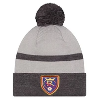 Men's New Era  Gray Real Salt Lake 2025 Kickoff Cuffed Knit Hat with Pom