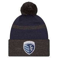 Men's New Era  Blue Sporting Kansas City 2025 Kickoff Cuffed Knit Hat with Pom