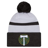 Men's New Era  White Portland Timbers 2025 Kickoff Cuffed Knit Hat with Pom