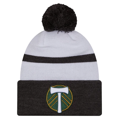 Men's New Era  White Portland Timbers 2025 Kickoff Cuffed Knit Hat with Pom