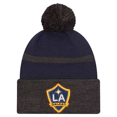 Men's New Era  Navy LA Galaxy 2025 Kickoff Cuffed Knit Hat with Pom