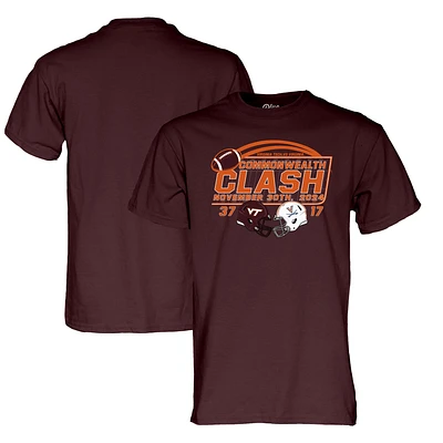 Unisex Blue 84 Maroon Virginia Tech Hokies vs. Cavaliers 2024 Commonwealth Clash Score T-Shirt