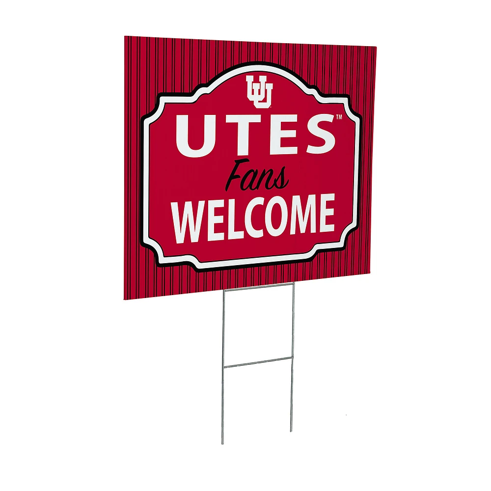 Utah Utes 18" x 24" Fans Welcome Outdoor Yard Sign