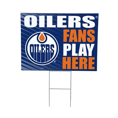 Edmonton Oilers 18" x 24" Fans Welcome Outdoor Yard Sign