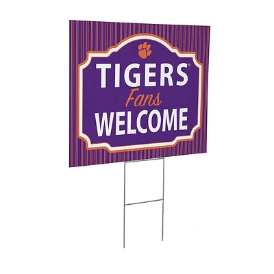 Clemson Tigers 18" x 24" Fans Welcome Outdoor Yard Sign