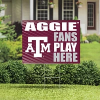 Texas A&M Aggies 18" x 24" Fans Play Here Outdoor Yard Sign