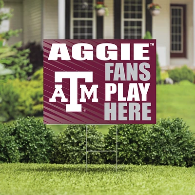 Texas A&M Aggies 18" x 24" Fans Play Here Outdoor Yard Sign