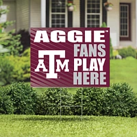 Texas A&M Aggies 18" x 24" Fans Play Here Outdoor Yard Sign