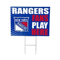 New York Rangers 18" x 24" Fans Play Here Outdoor Yard Sign