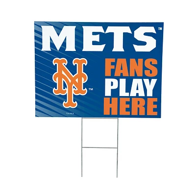 New York Mets 18" x 24" Fans Play Here Outdoor Yard Sign