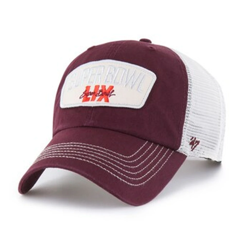 Men's '47  Maroon Super Bowl LIX Carver Clean Up Adjustable Hat