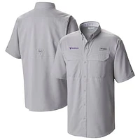 Men's Columbia Gray Minnesota Vikings Low Drag Offshore Omni-Wick Button-Up Shirt