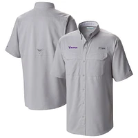 Men's Columbia Gray Minnesota Vikings Low Drag Offshore Omni-Wick Button-Up Shirt
