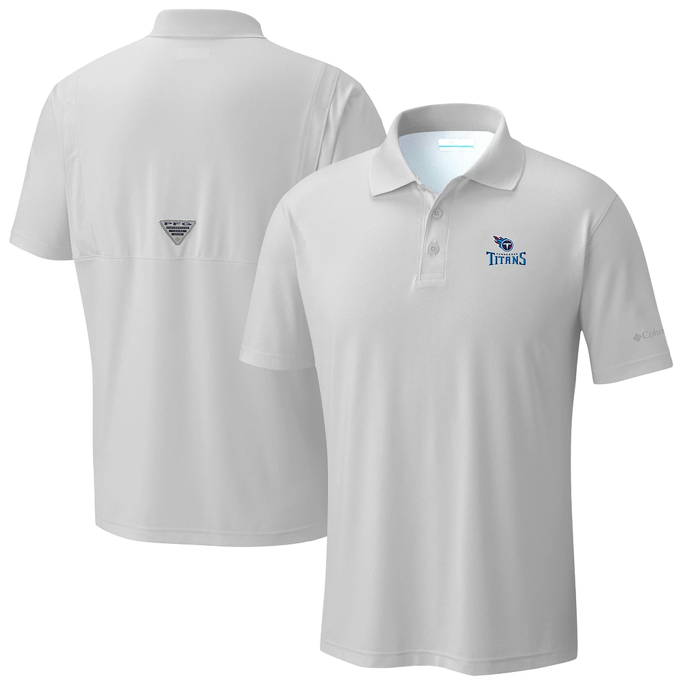 Men's Columbia Light Gray Tennessee Titans Low Drag Offshore Polo