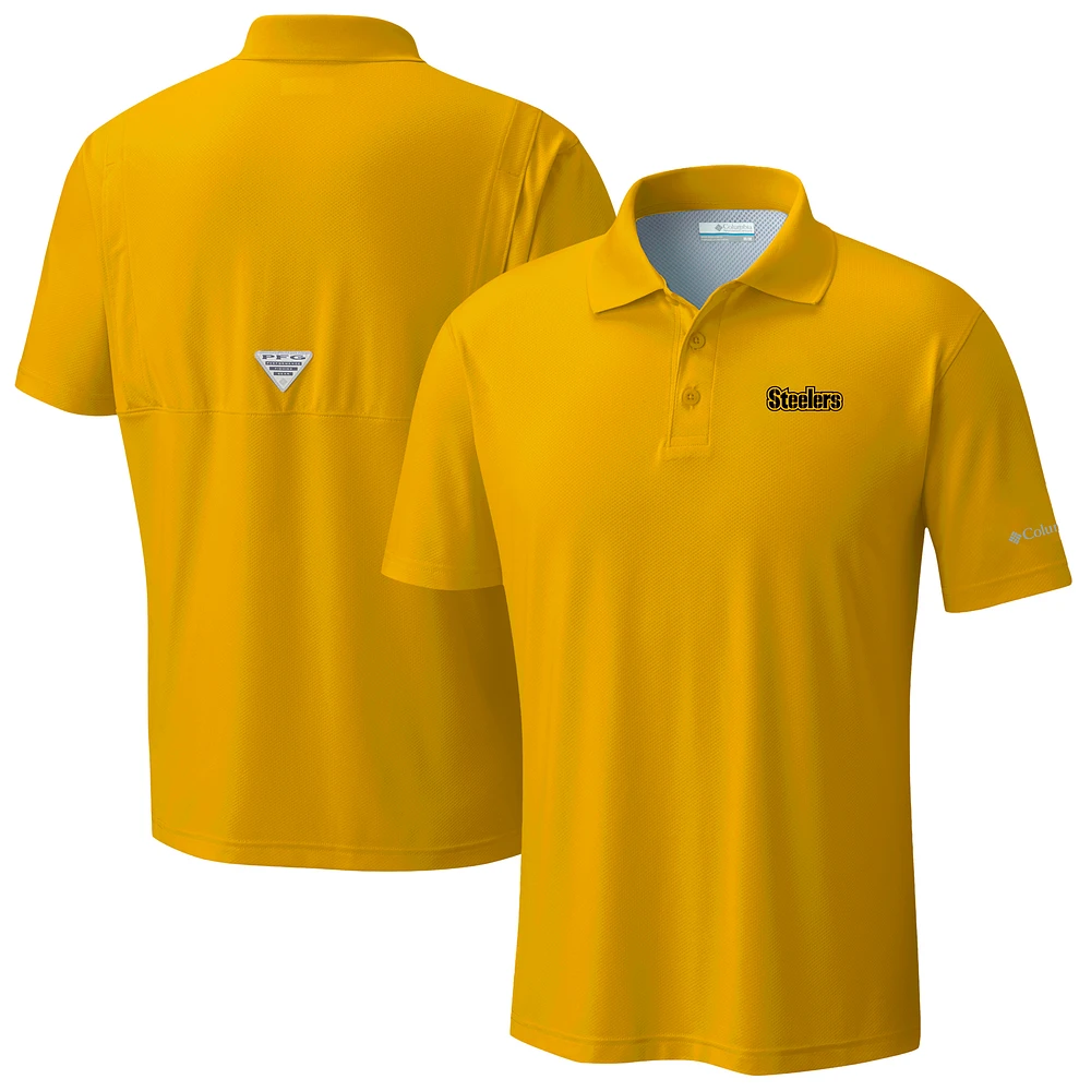 Men's Columbia Gold Pittsburgh Steelers Low Drag Offshore Polo