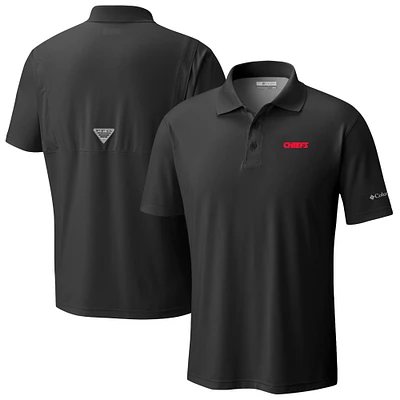 Men's Columbia Black Kansas City Chiefs Low Drag Offshore Polo