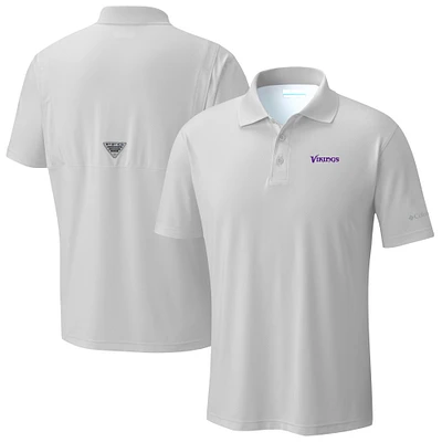 Men's Columbia Light Gray Minnesota Vikings Low Drag Offshore Polo