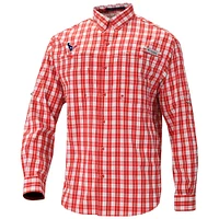 Men's Columbia  Red Houston Texans Super Slack Tide Long Sleeve Button-Up