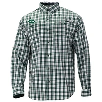 Men's Columbia  Green New York Jets Super Slack Tide Long Sleeve Button-Up