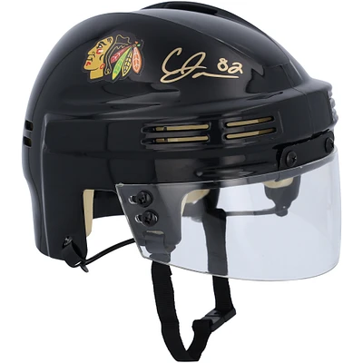 Caleb Jones Chicago Blackhawks Autographed Black Mini Helmet