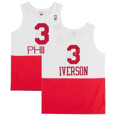 Allen Iverson Philadelphia 76ers Autographed Red & White 2003/04 Mitchell & Ness Authentic Jersey