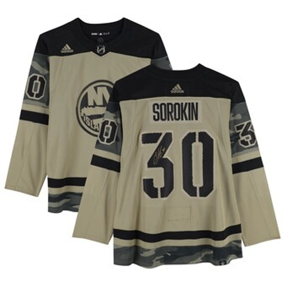 Ilya Sorokin New York Islanders Autographed Camo adidas Authentic Jersey