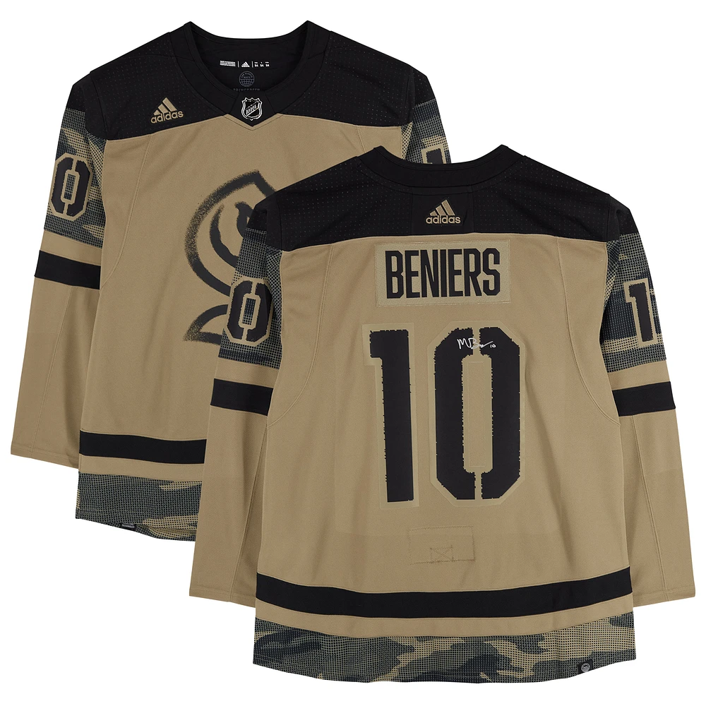 Matty Beniers Seattle Kraken Autographed Camo adidas Authentic Jersey