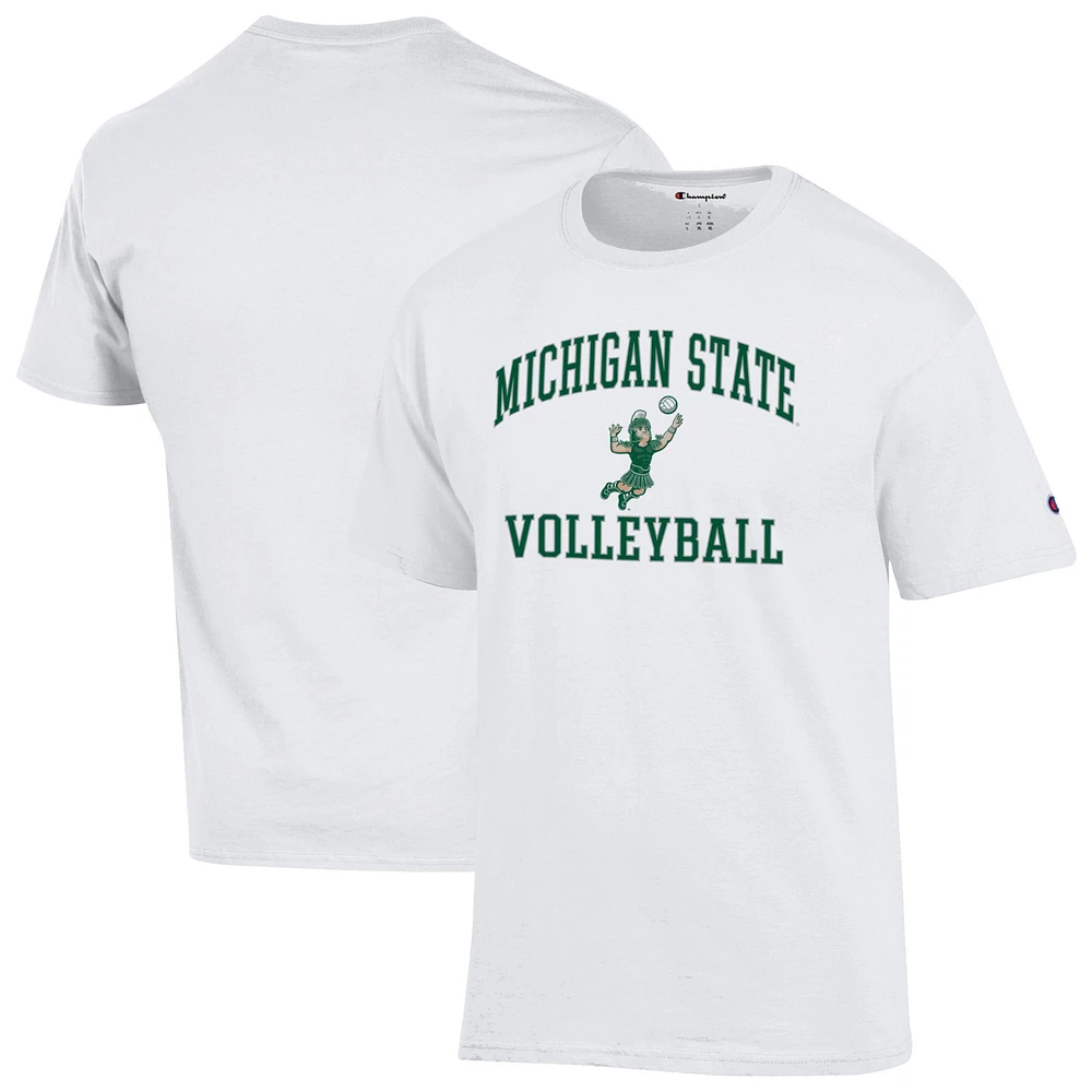 Men's Champion White Michigan State Spartans Volleyball T-Shirt