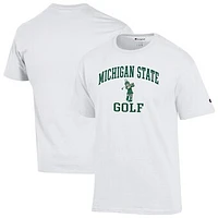 Men's Champion  White Michigan State Spartans Golf T-Shirt