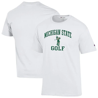 Men's Champion  White Michigan State Spartans Golf T-Shirt