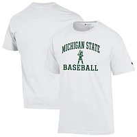Men's Champion  White Michigan State Spartans Baseball T-Shirt