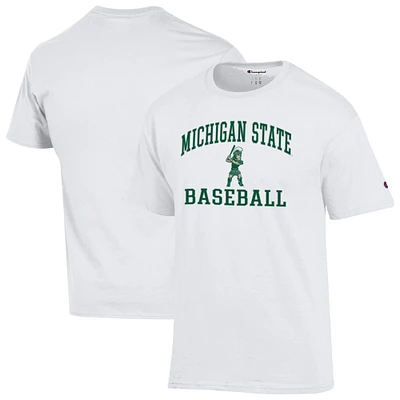 Men's Champion  White Michigan State Spartans Baseball T-Shirt