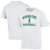 Men's Champion  White Michigan State Spartans Baseball T-Shirt