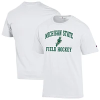 Men's Champion  White Michigan State Spartans Field Hockey T-Shirt